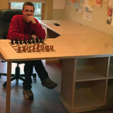 Desk Unit with Inlaid Chess Table